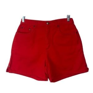 Bill Blass Vintage Red High-Waisted Denim Jean Shorts Size 10